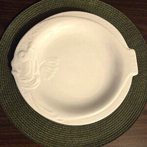 Vintage Niderville White Ceramic Fish Serving Plate